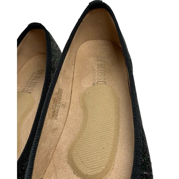 De Blossom GiGi-6 Black Shimmer Closed Toe Ballerina Flats 8 - Picture 5 of 8